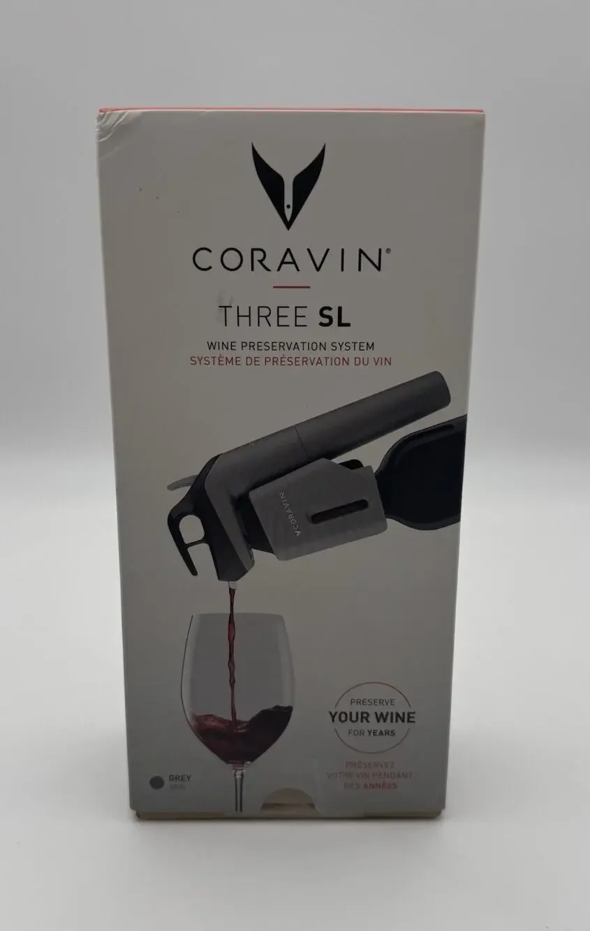 NEW Coravin Timeless Three SL Wine Preservation System with Argon Capsule Grey